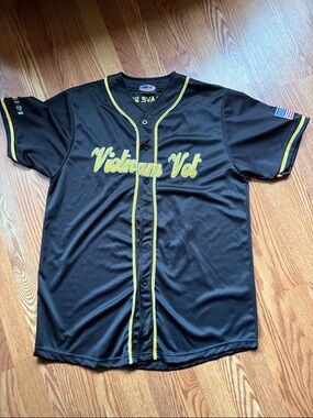 Vietnam Vet Black & Yellow Baseball Jersey